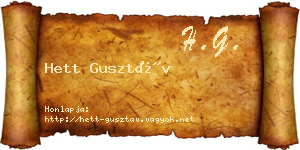 Hett Gusztáv névjegykártya